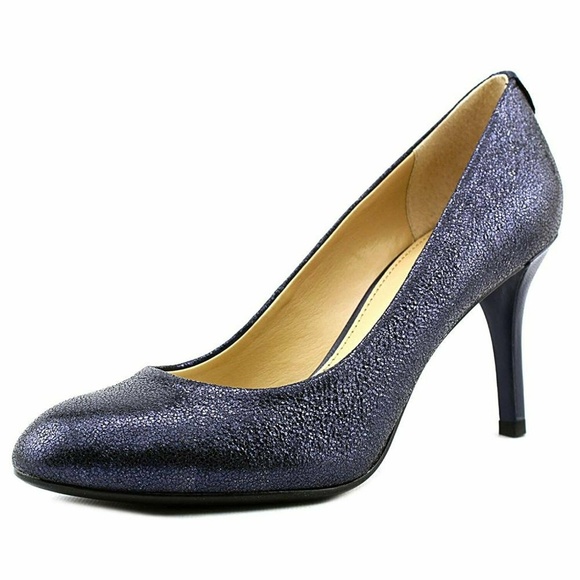 Michael Kors Flex Pump Heel Shoes Navy 10 - Picture 1 of 5